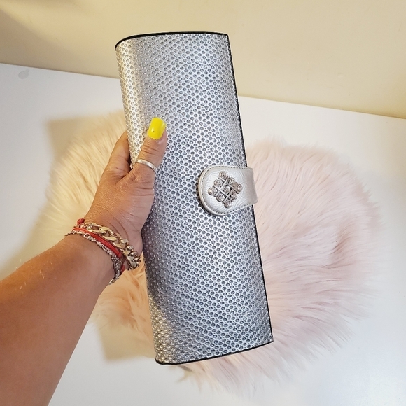 Silver Glitter Formal  satchel Clutch Evening bag - Picture 4 of 10